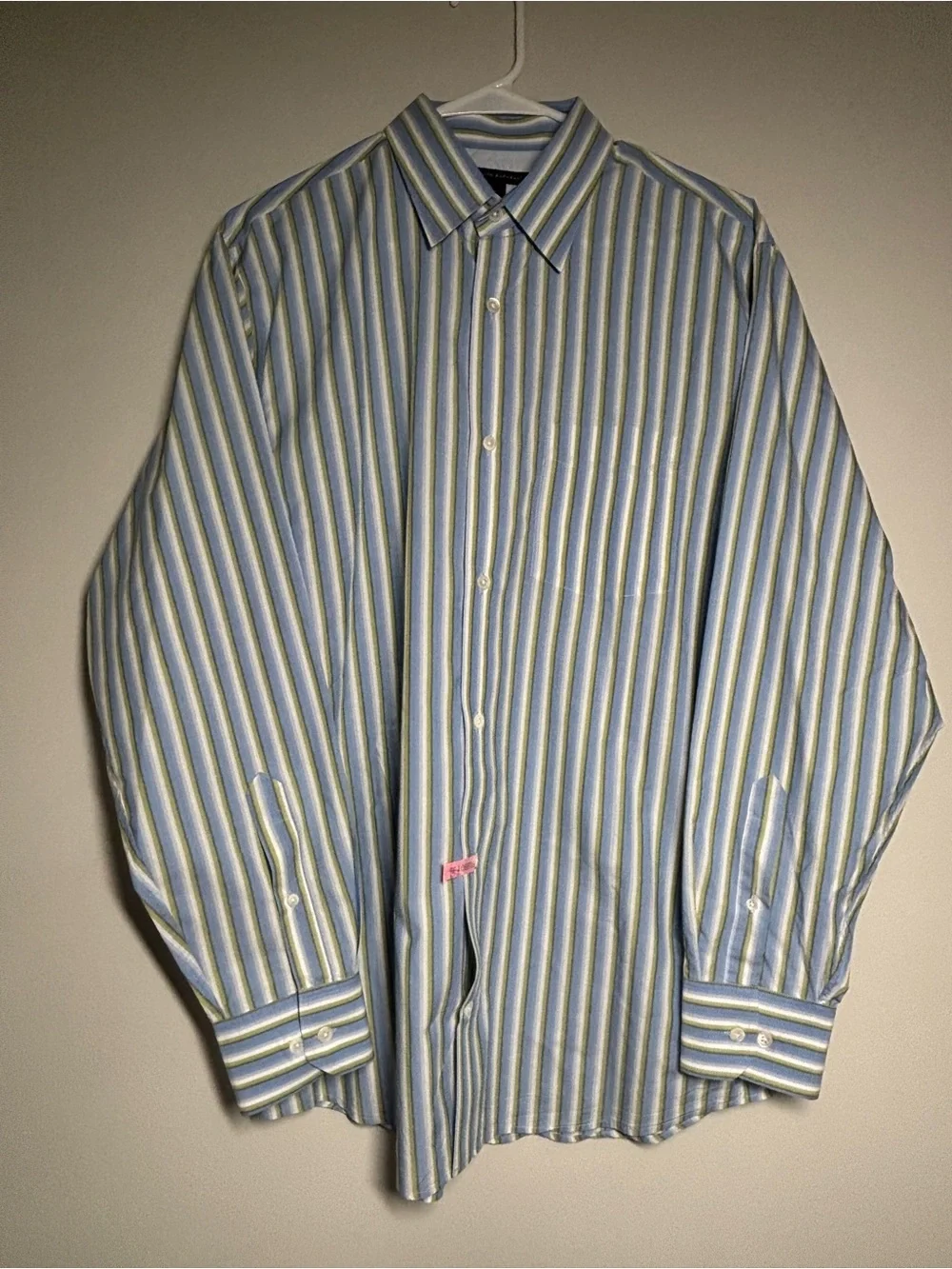 Banana Republic Blue and White Striped Men's Dress Shirt